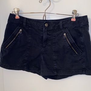 Navy Shorts with Zipper Detail